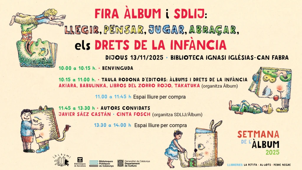 FIRA ÀLBUM i SDLIJ: Llegir, pensar, jugar, abraçar els drets de la infància