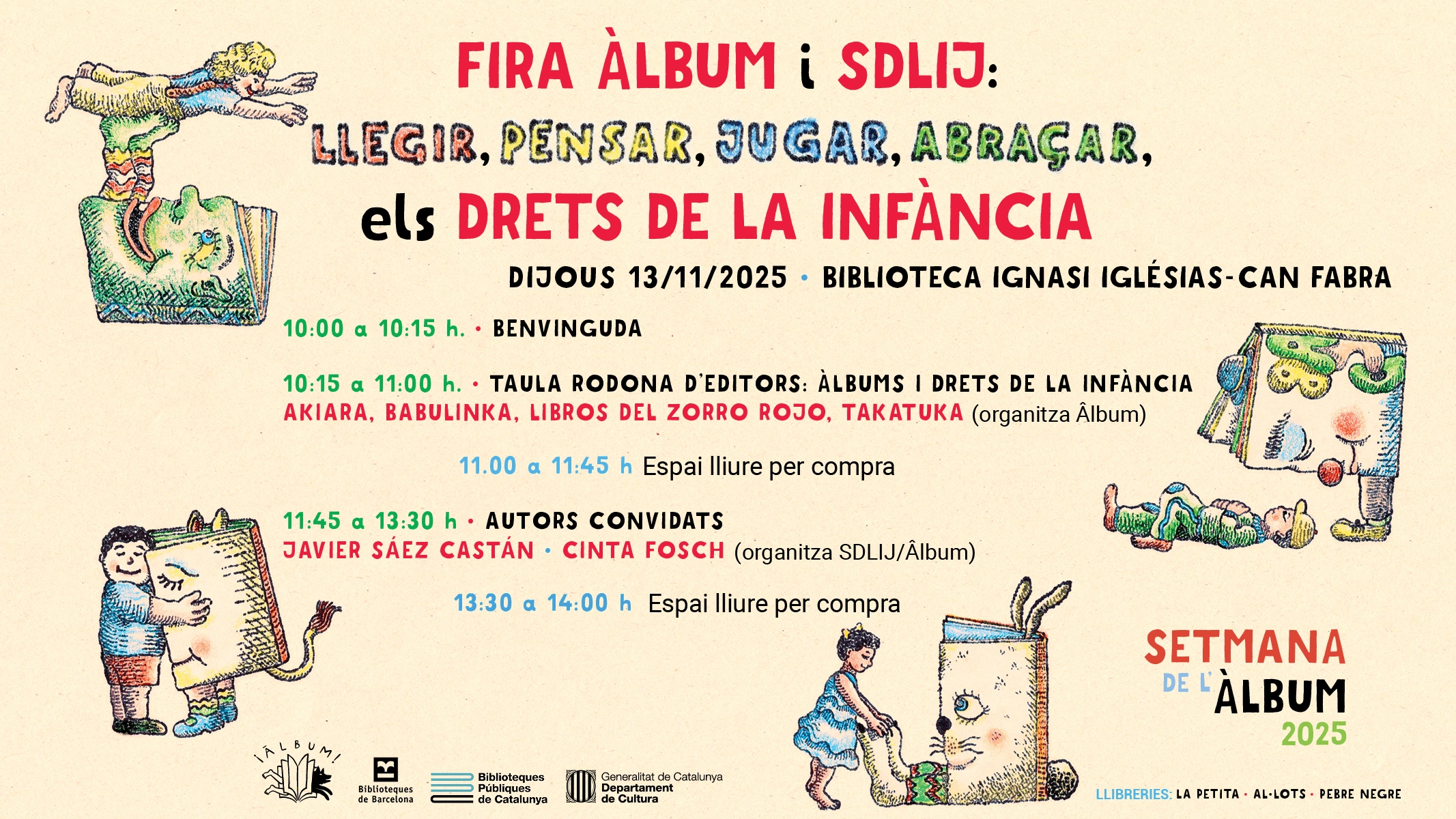 FIRA ÀLBUM i SDLIJ: Llegir, pensar, jugar, abraçar els drets de la infància